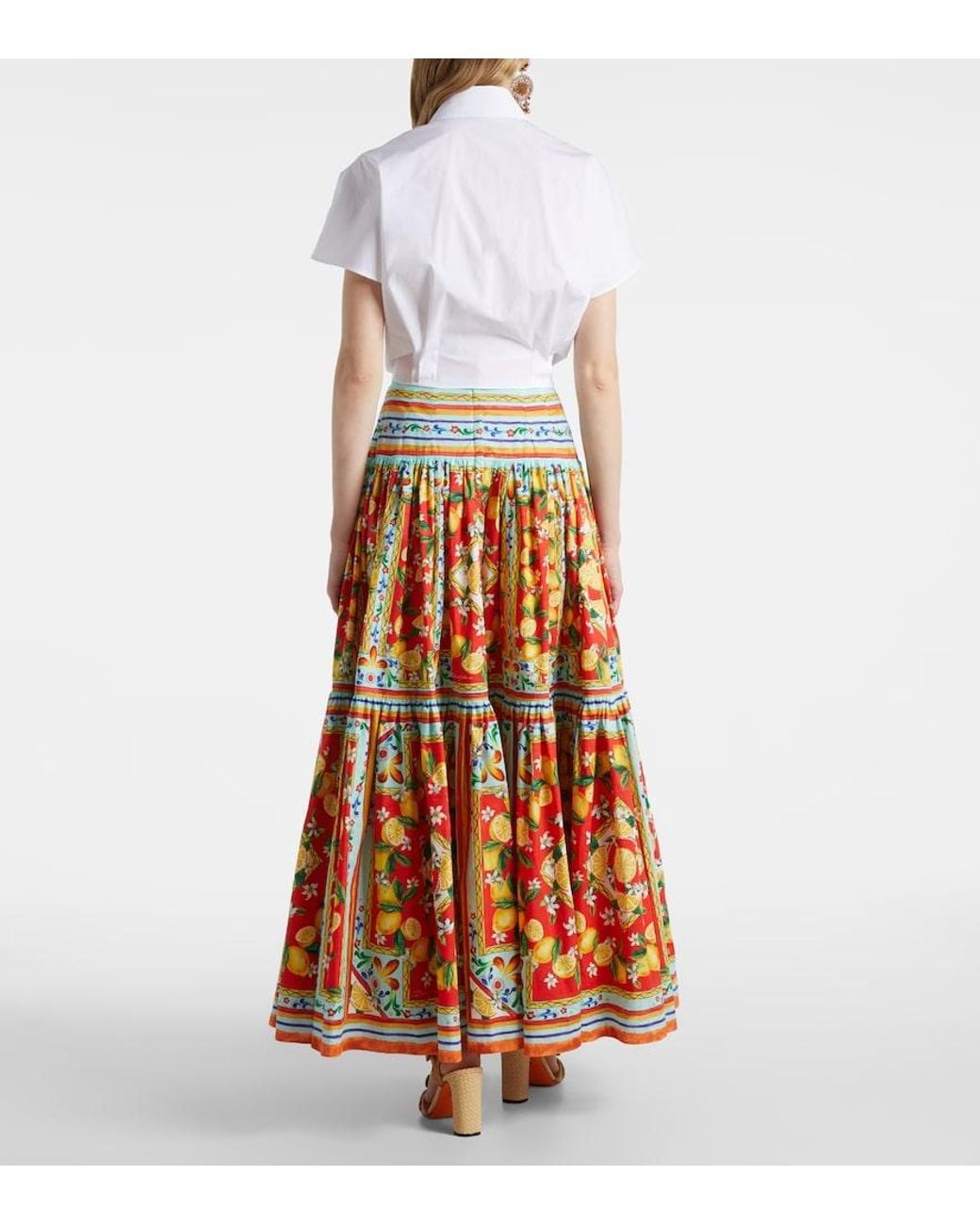 Dolce & Gabbana White Cropped Cotton-Blend Shirt