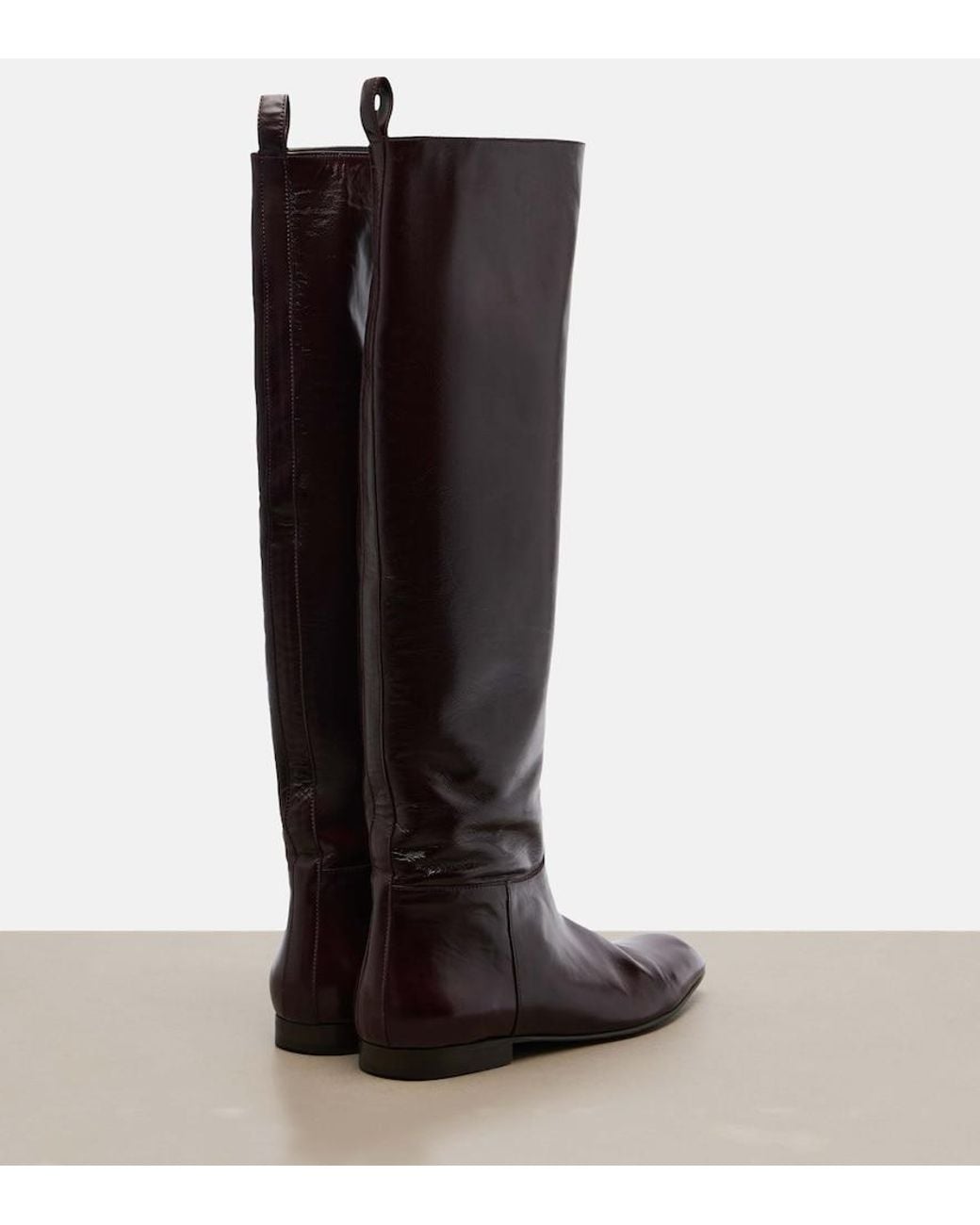 Khaite Brown Colt Leather Knee-High Boots