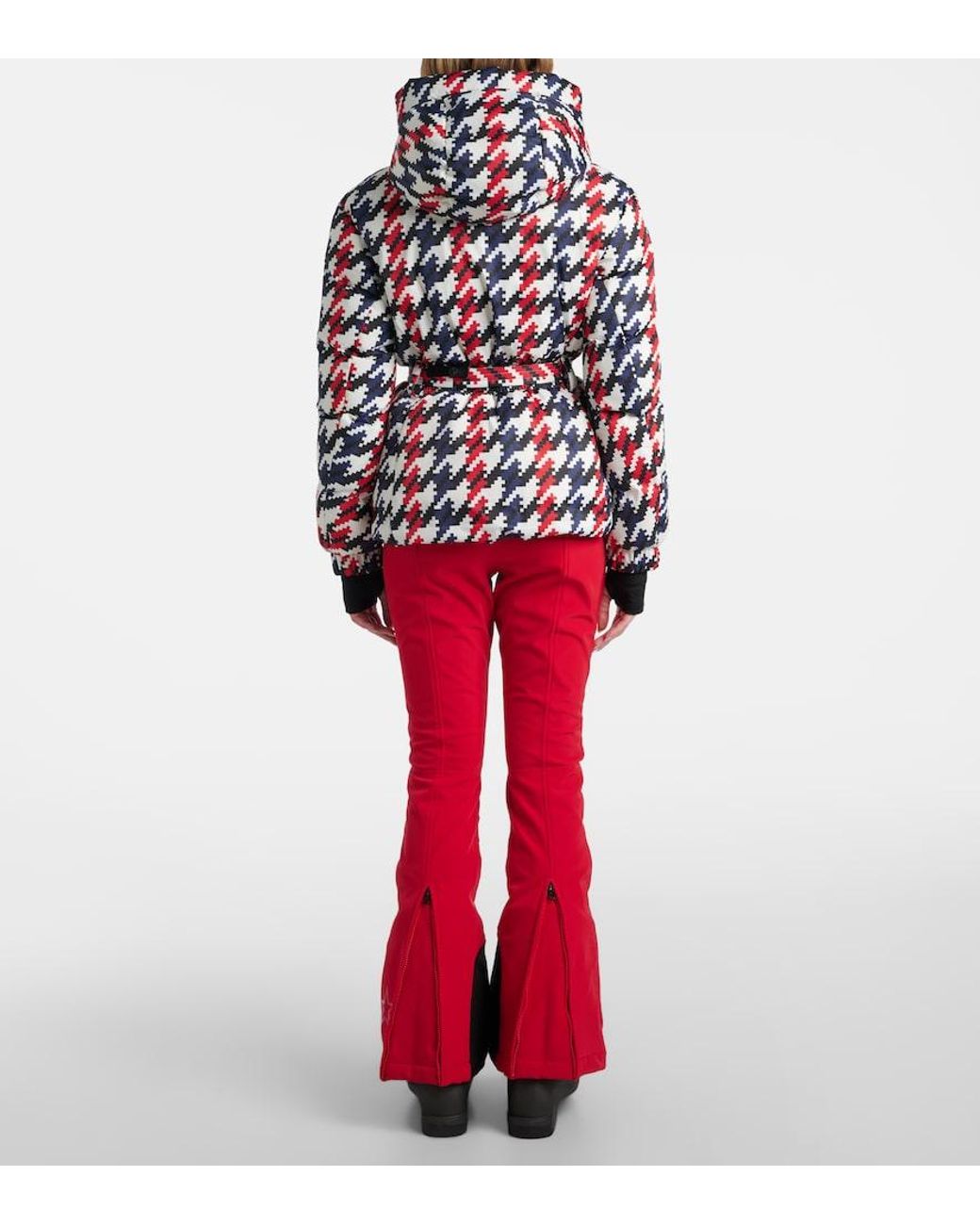 Perfect Moment White Candice Houndstooth Down Ski Jacket