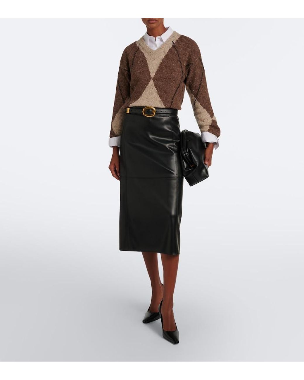 Altuzarra Brown Parish Argyle Wool And Alpaca Blend Sweater