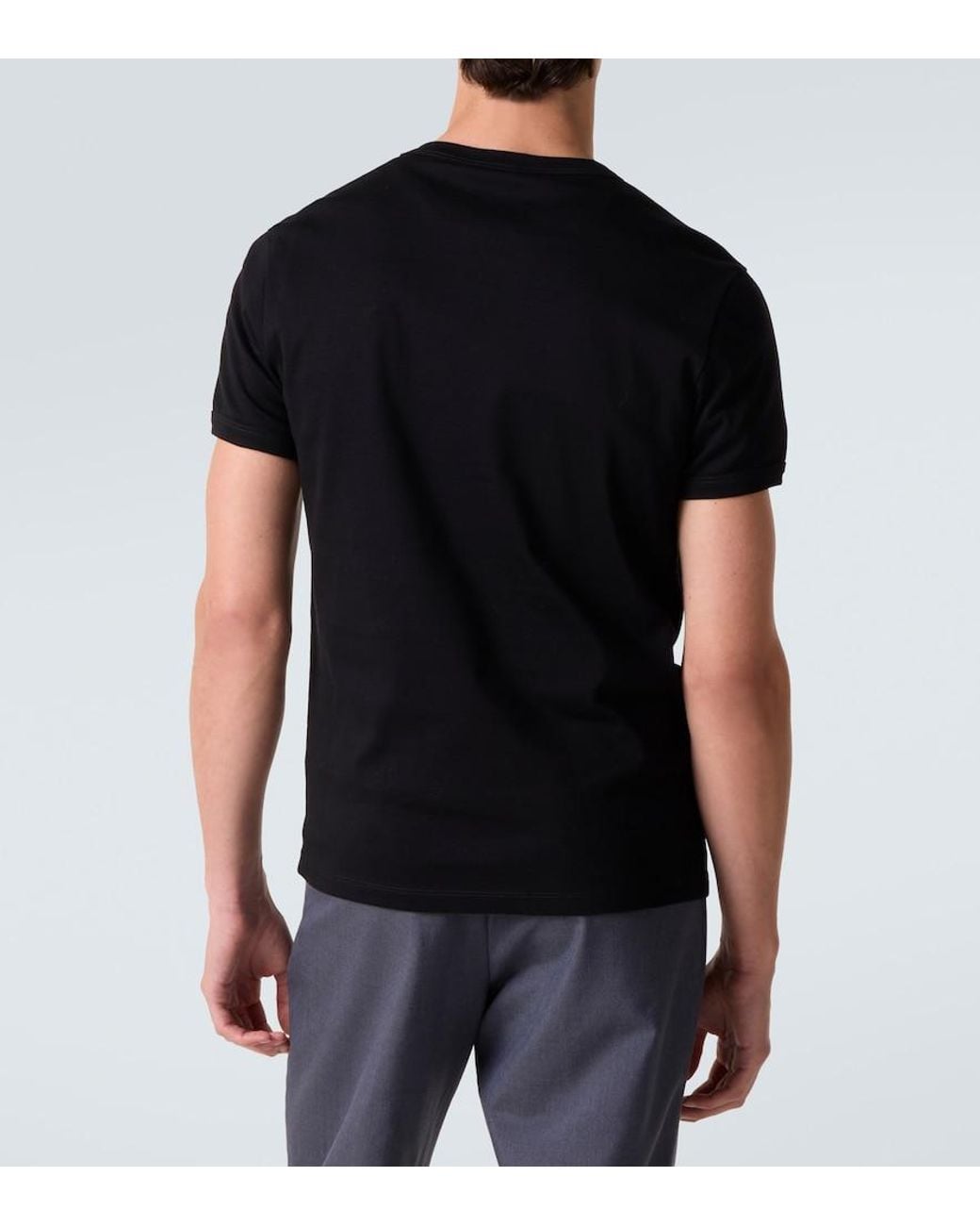 Camiseta Triangle De Jersey De Algodon Prada de hombre de color Black