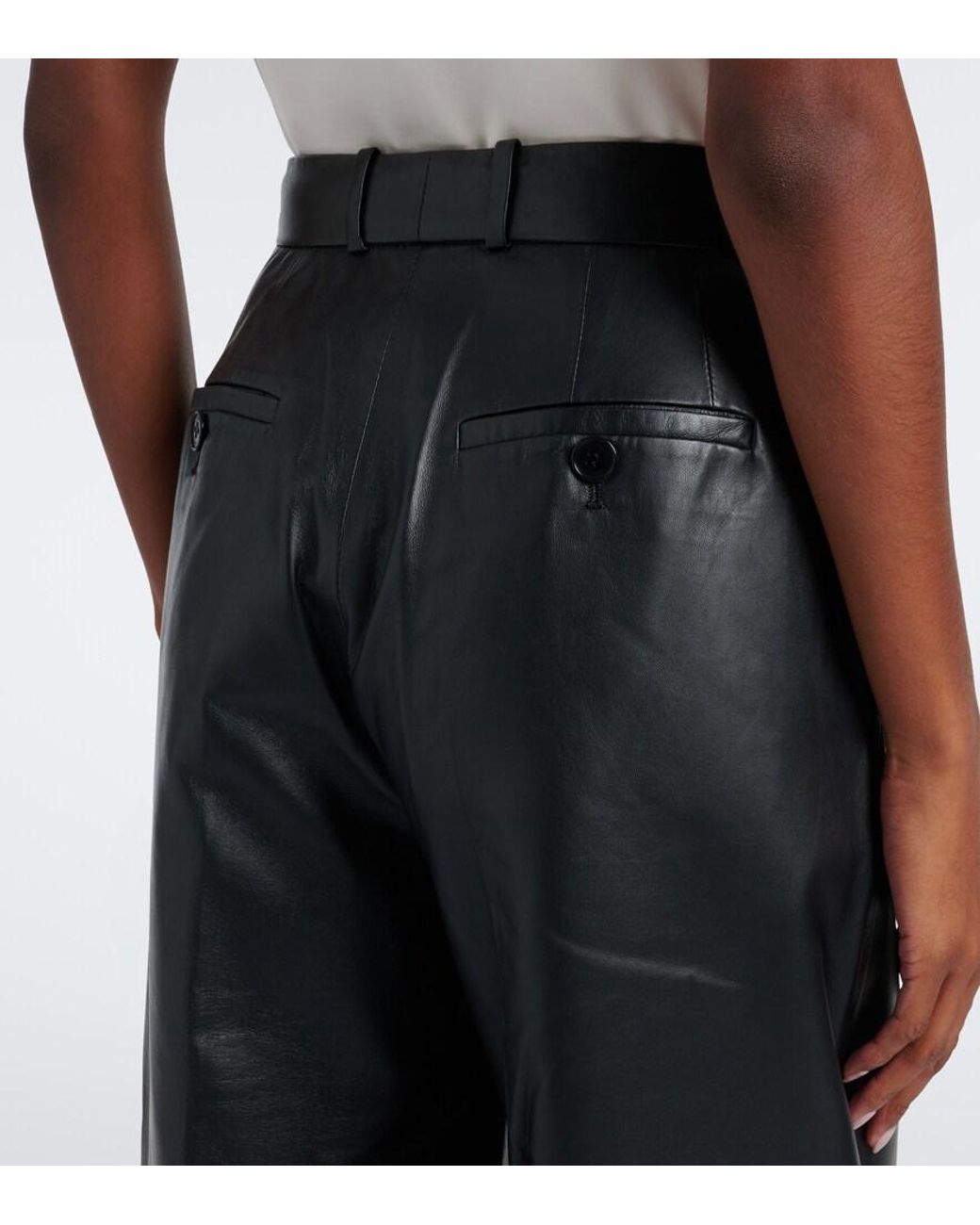 Altuzarra Black Bix Leather Tapered Pants