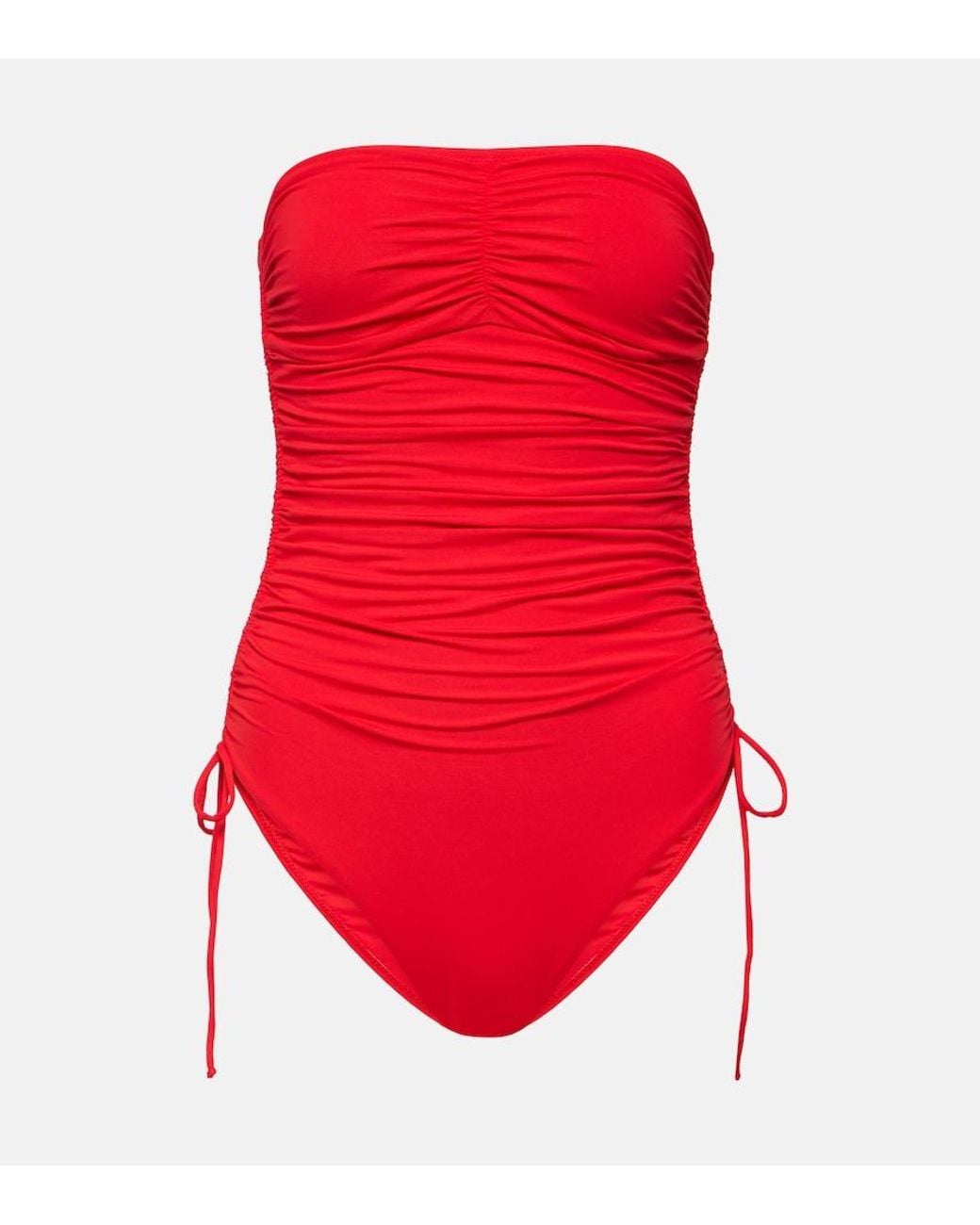 Melissa Odabash Red Sydney Strapless Swimsuit