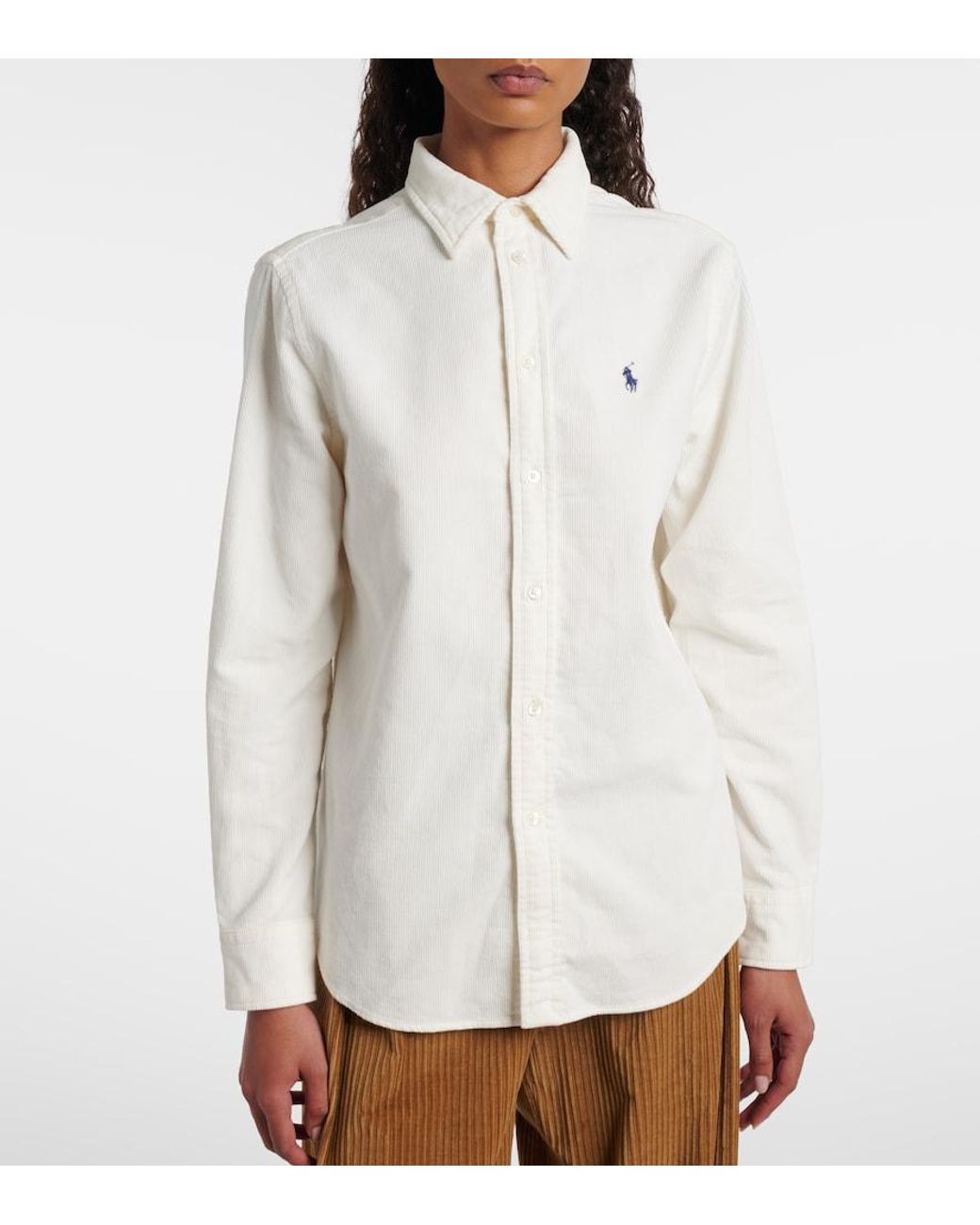 Polo Ralph Lauren White Cotton Corduroy Shirt