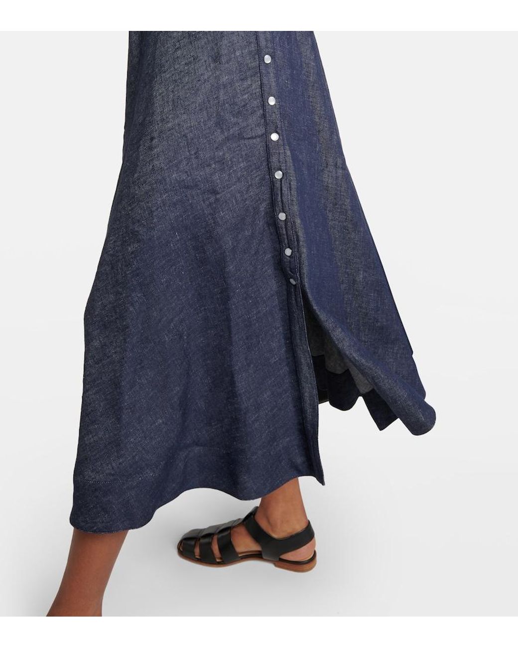 Gabriela Hearst Blue Marley Denim Midi Dress