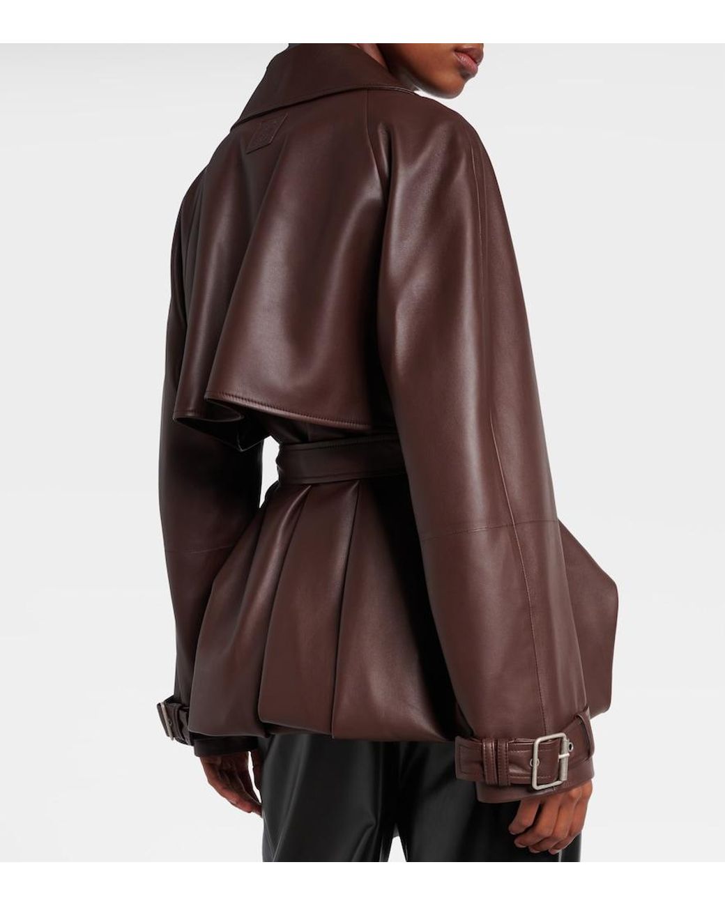Loewe Brown Balloon Leather Jacket
