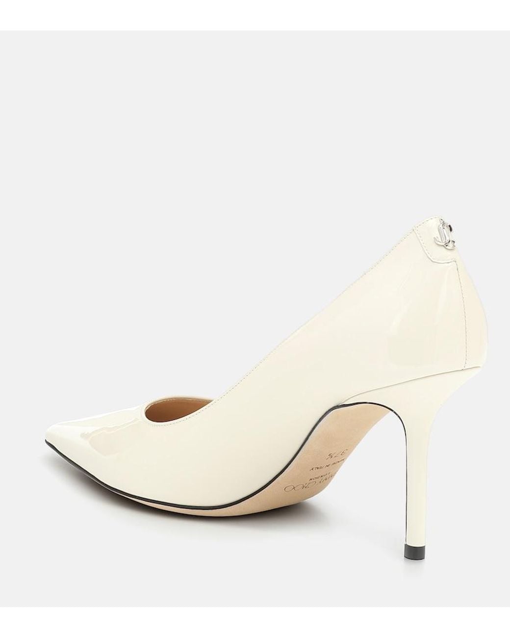 Jimmy Choo White Love 85 Leather Pumps