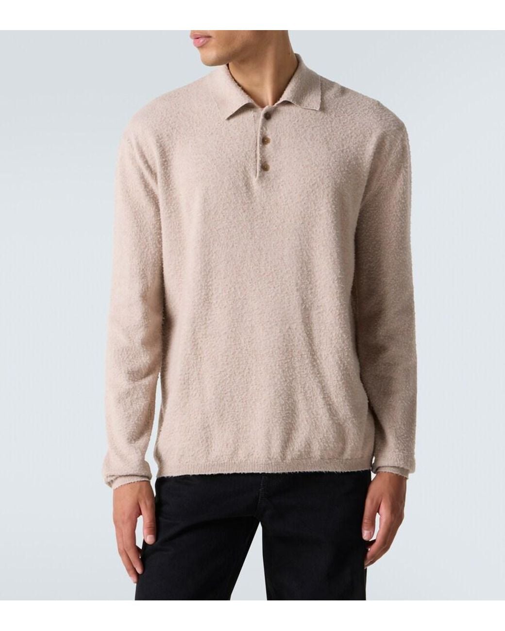 The Row Natural Almot Cotton Polo Sweater for men