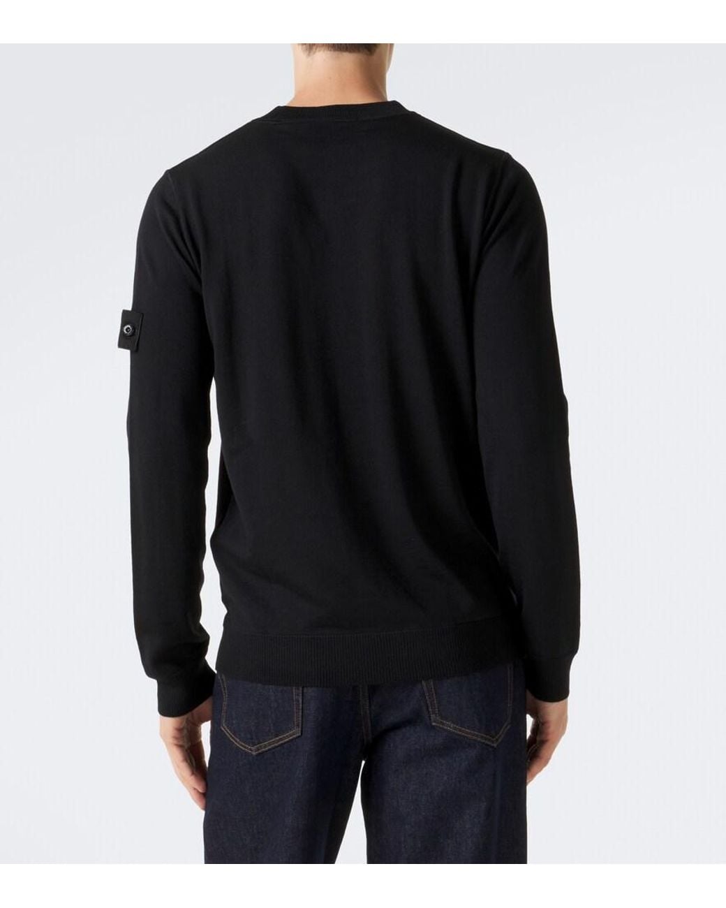 Stone Island Black Ghost Virgin Wool Sweater for men
