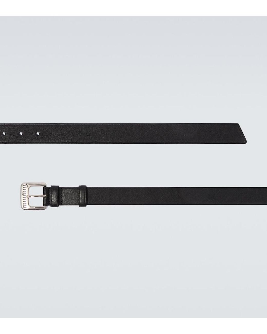 Miu Miu Black Logo Leather Belt for men