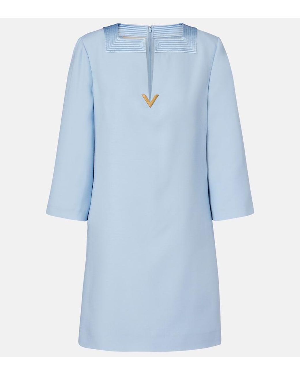 Valentino Garavani Blue Crepe Couture Minidress