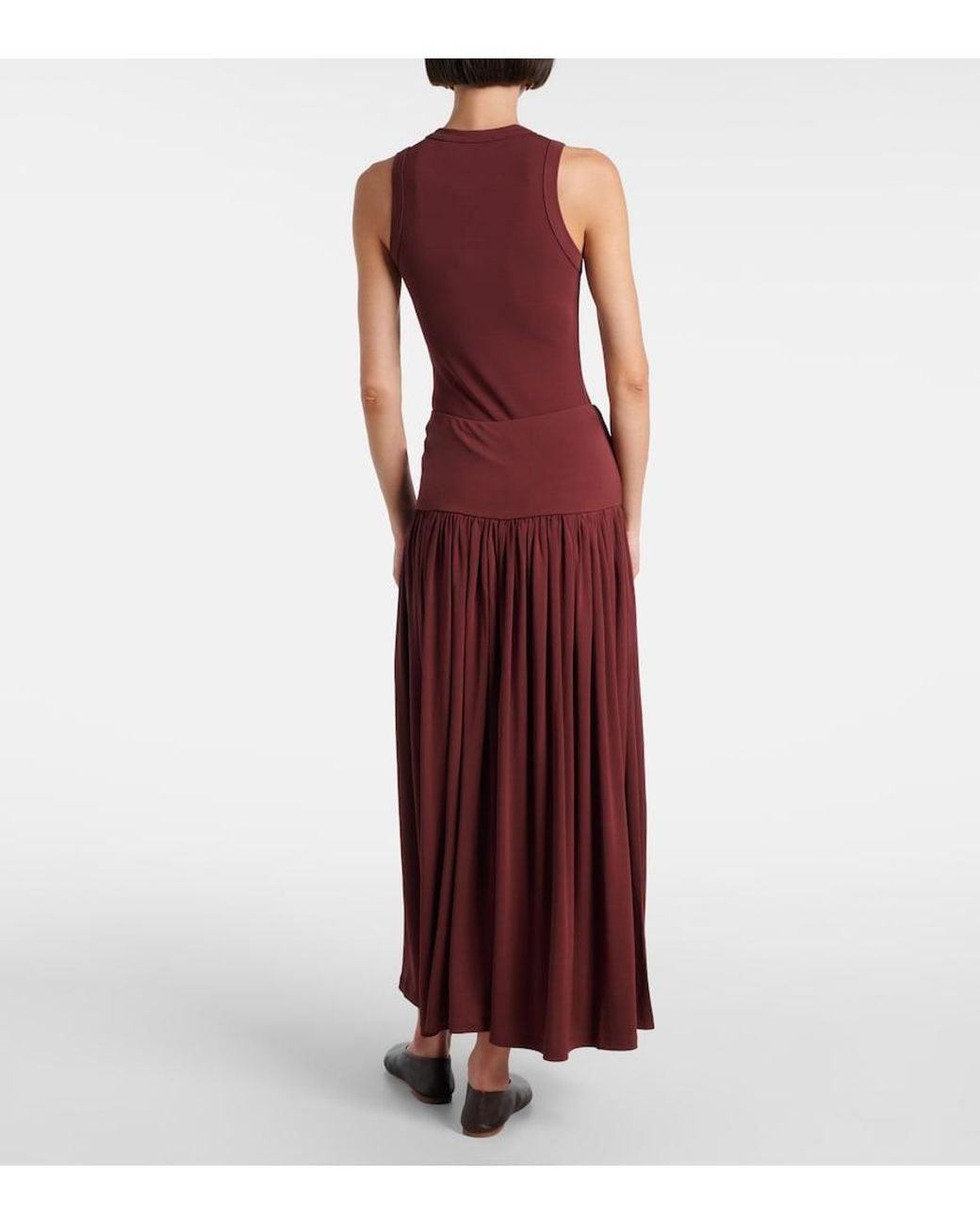 AYA MUSE Purple Gathered Jersey Maxi Skirt