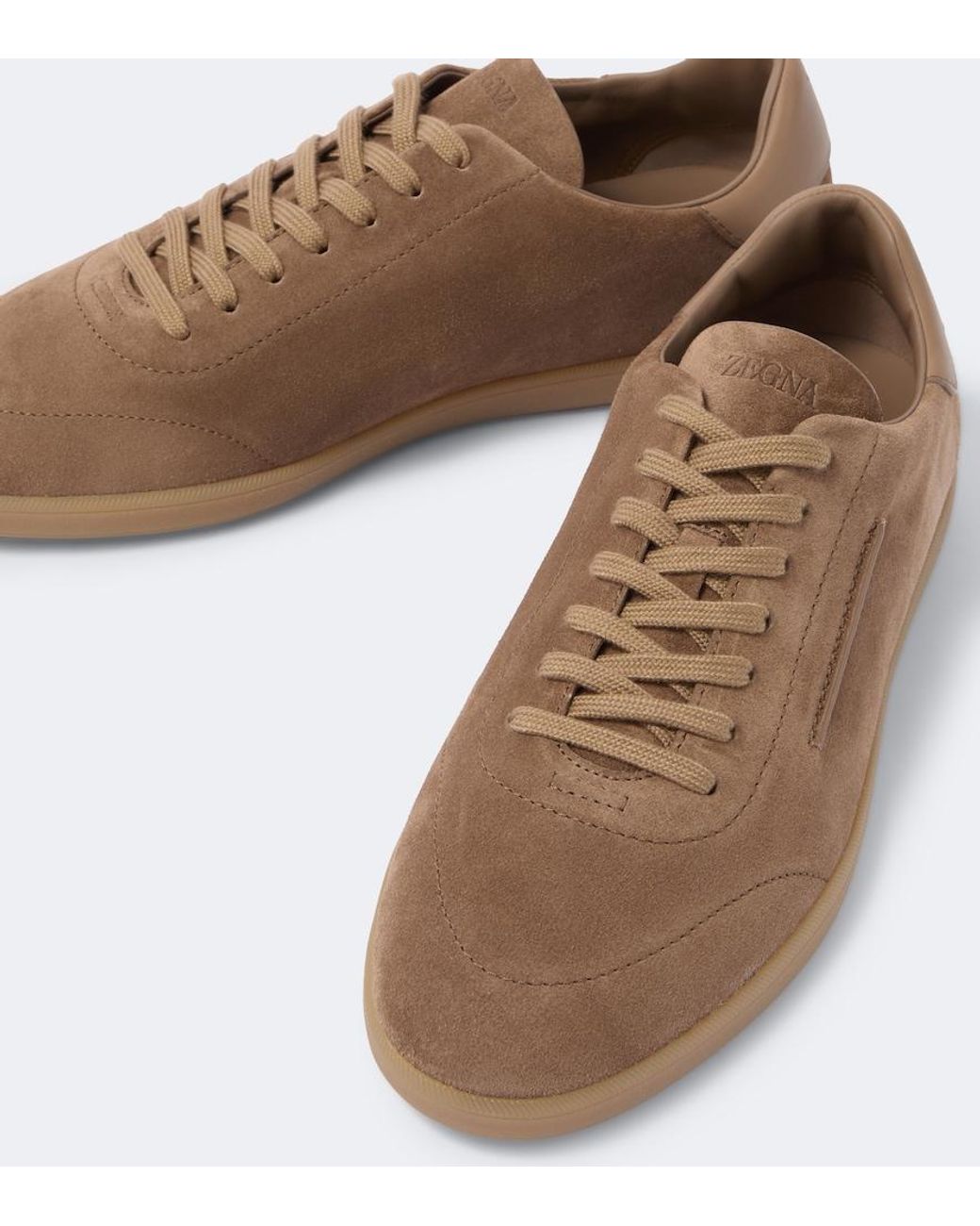 Zegna Brown 232 Suede Sneakers for men