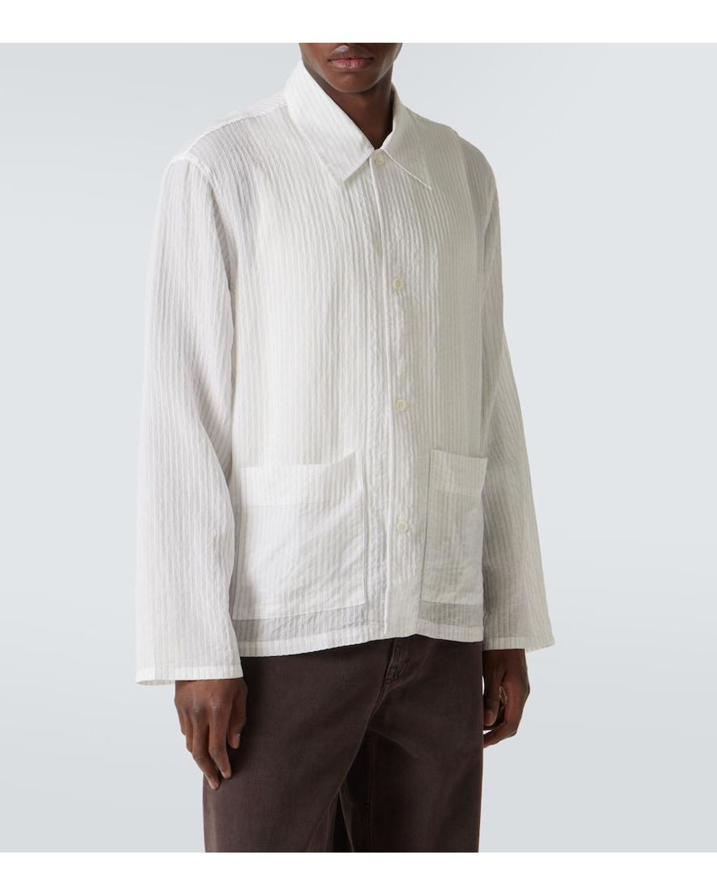 Our Legacy White Haven Striped Overshirt for men