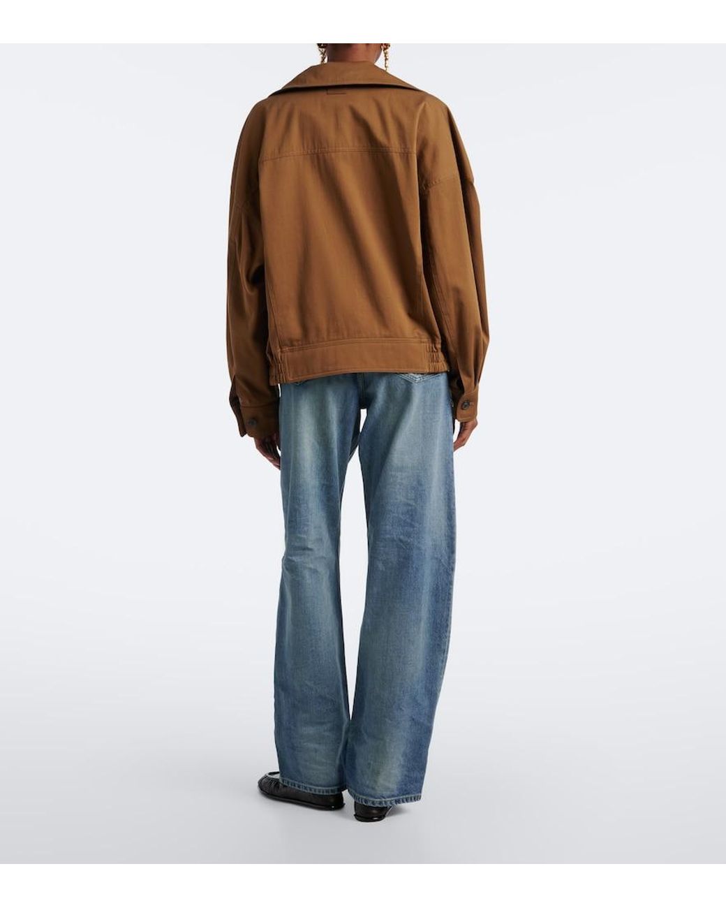 Saint Laurent Blue V-Waist Wide-Leg Jeans
