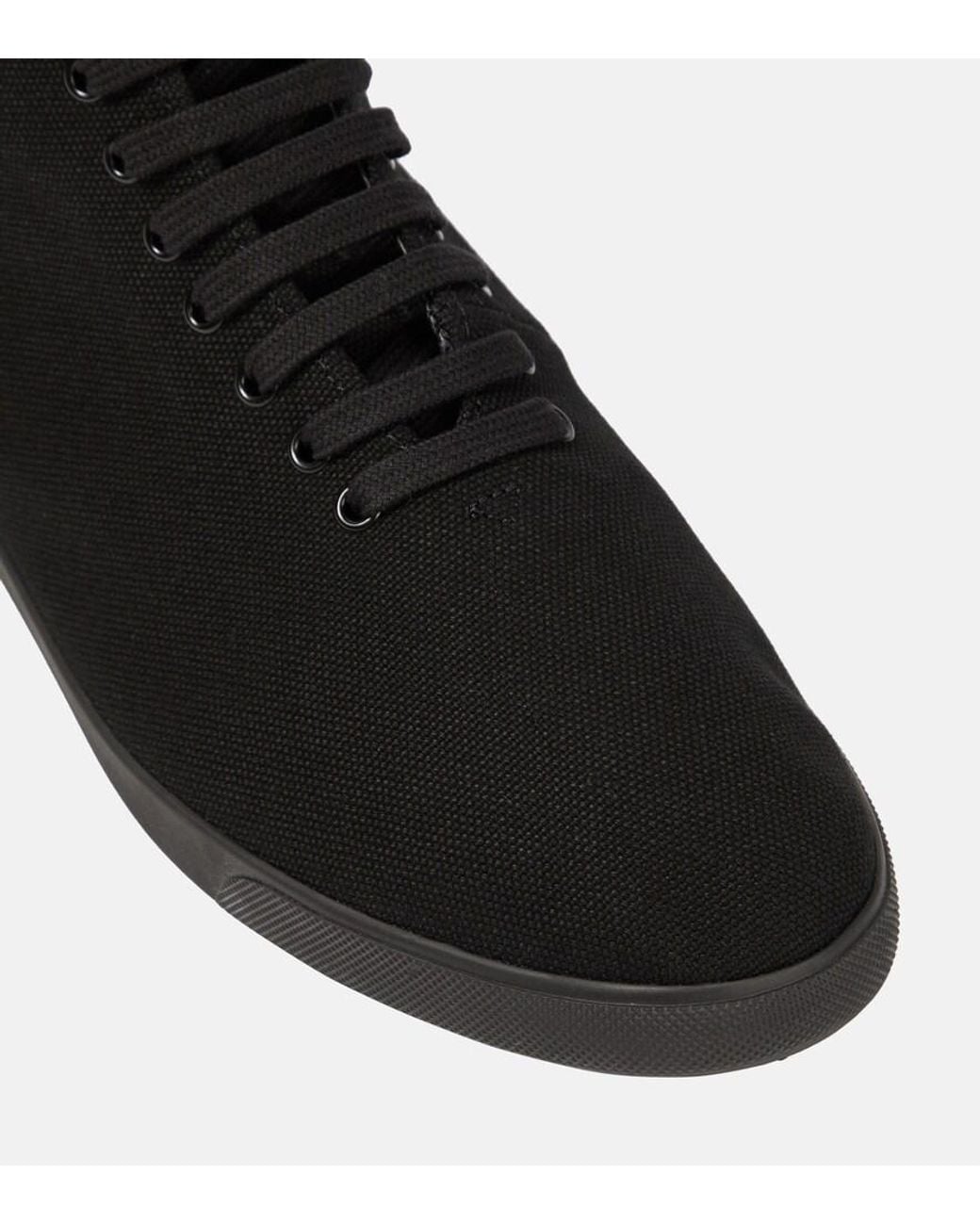 The Row Black Canvas High-Top Sneakers