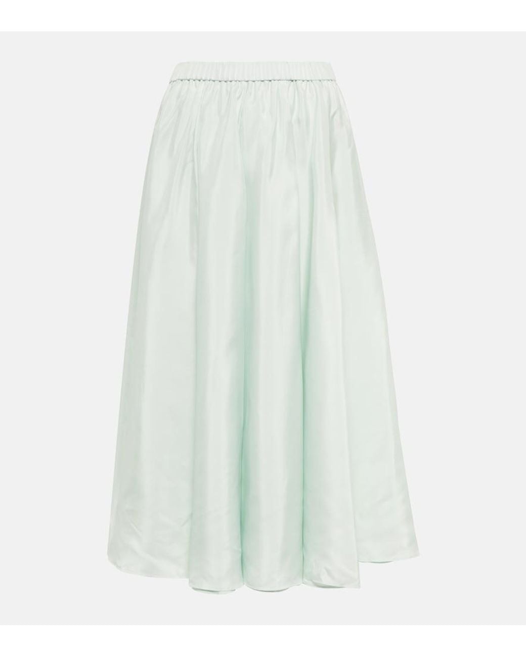 Joseph White Smithfield Silk Midi Skirt