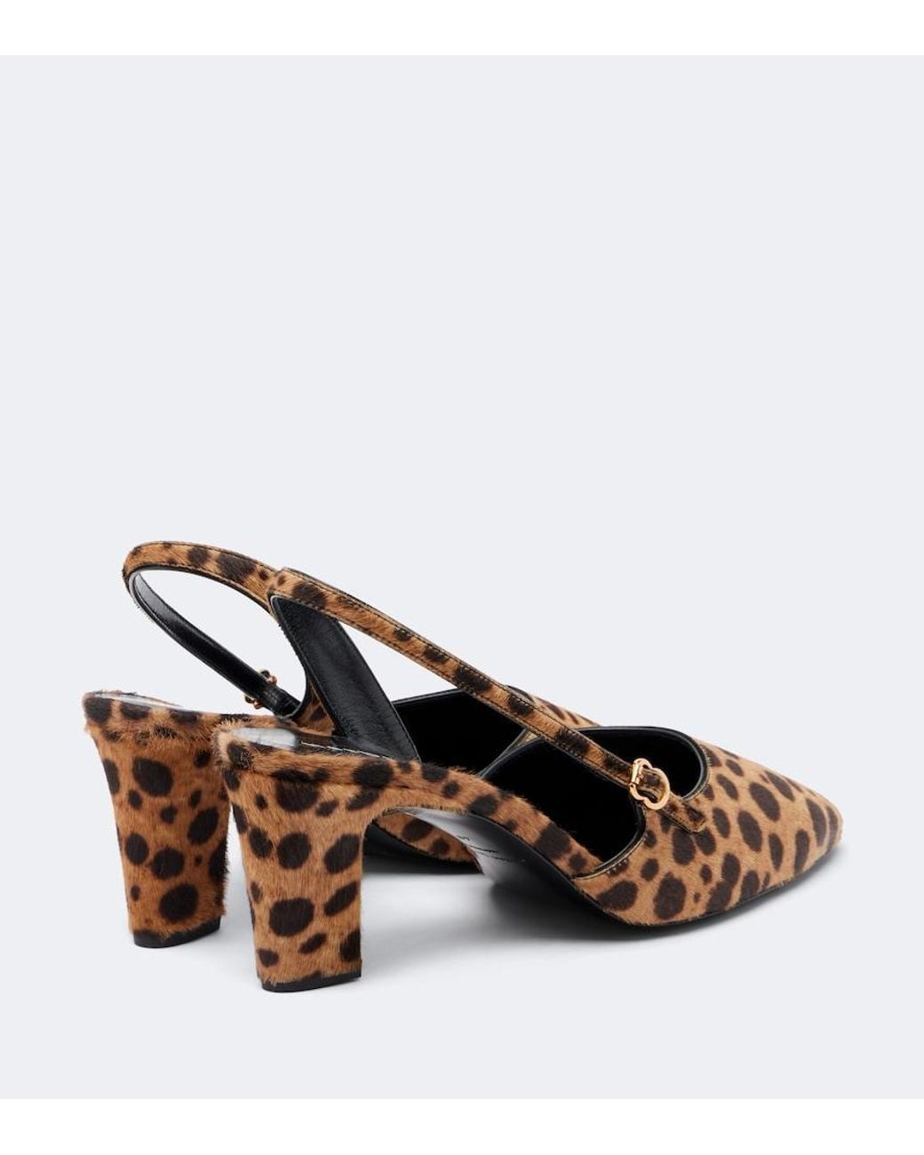Herbert Levine Brown Ask Around Calf Hair Slingback Pumps