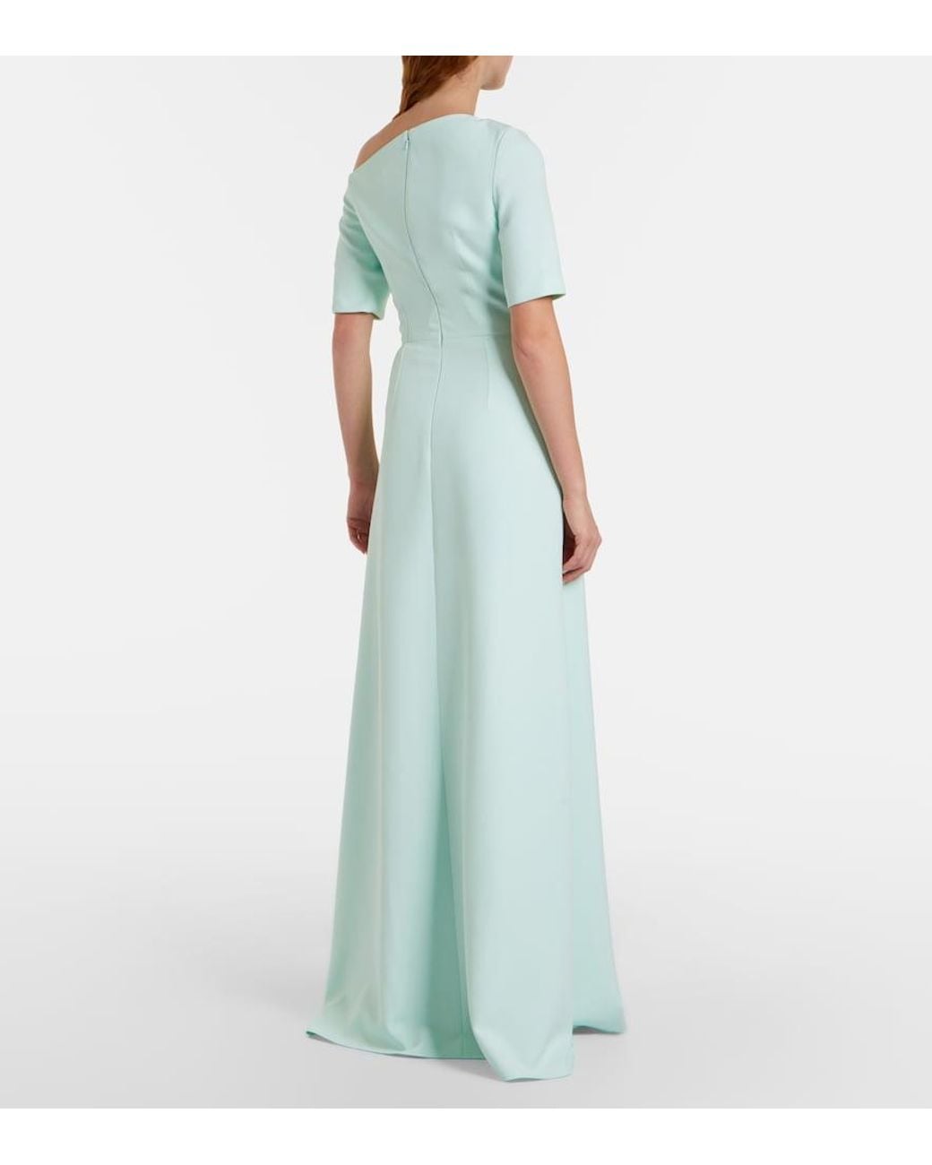 Safiyaa White Stephanie Draped Crepe Gown