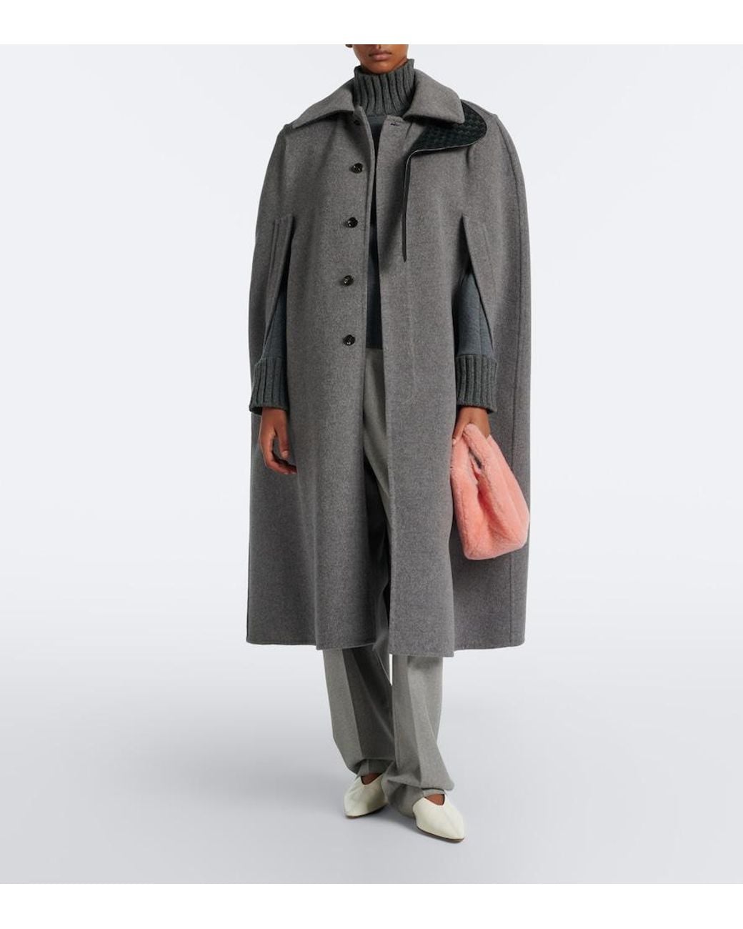 Bottega Veneta Pink Campana Intrecciato Shearling Top-Handle Bag