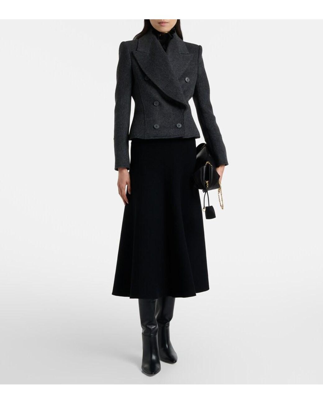 Gianvito Rossi Black Elise 85 Leather Mid-Calf Boots