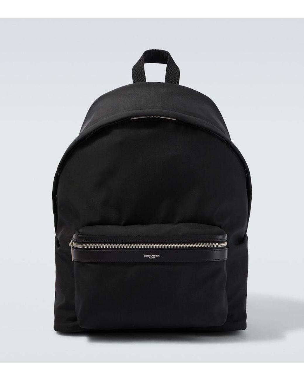 Saint Laurent Black City Leather-Trimmed Canvas Backpack for men