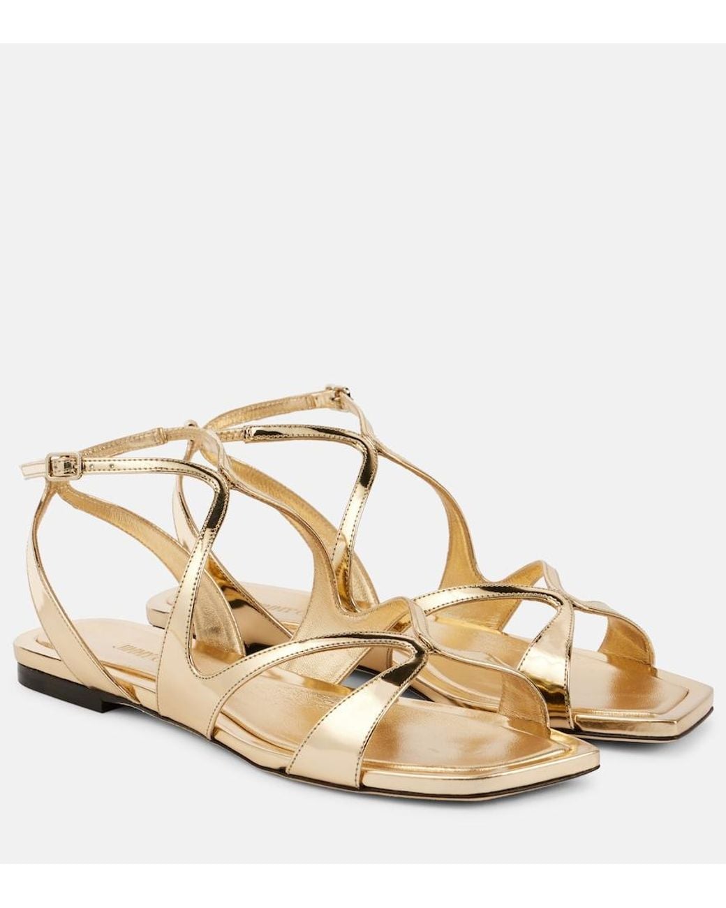 Jimmy Choo Ayla Metallic Leather Sandals
