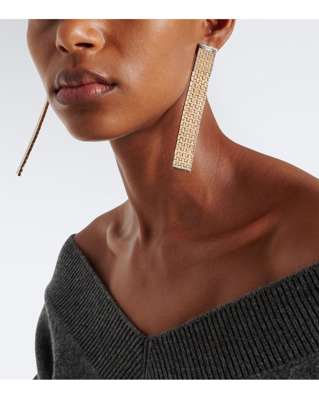 Tom Ford White Aion Brass Earrings