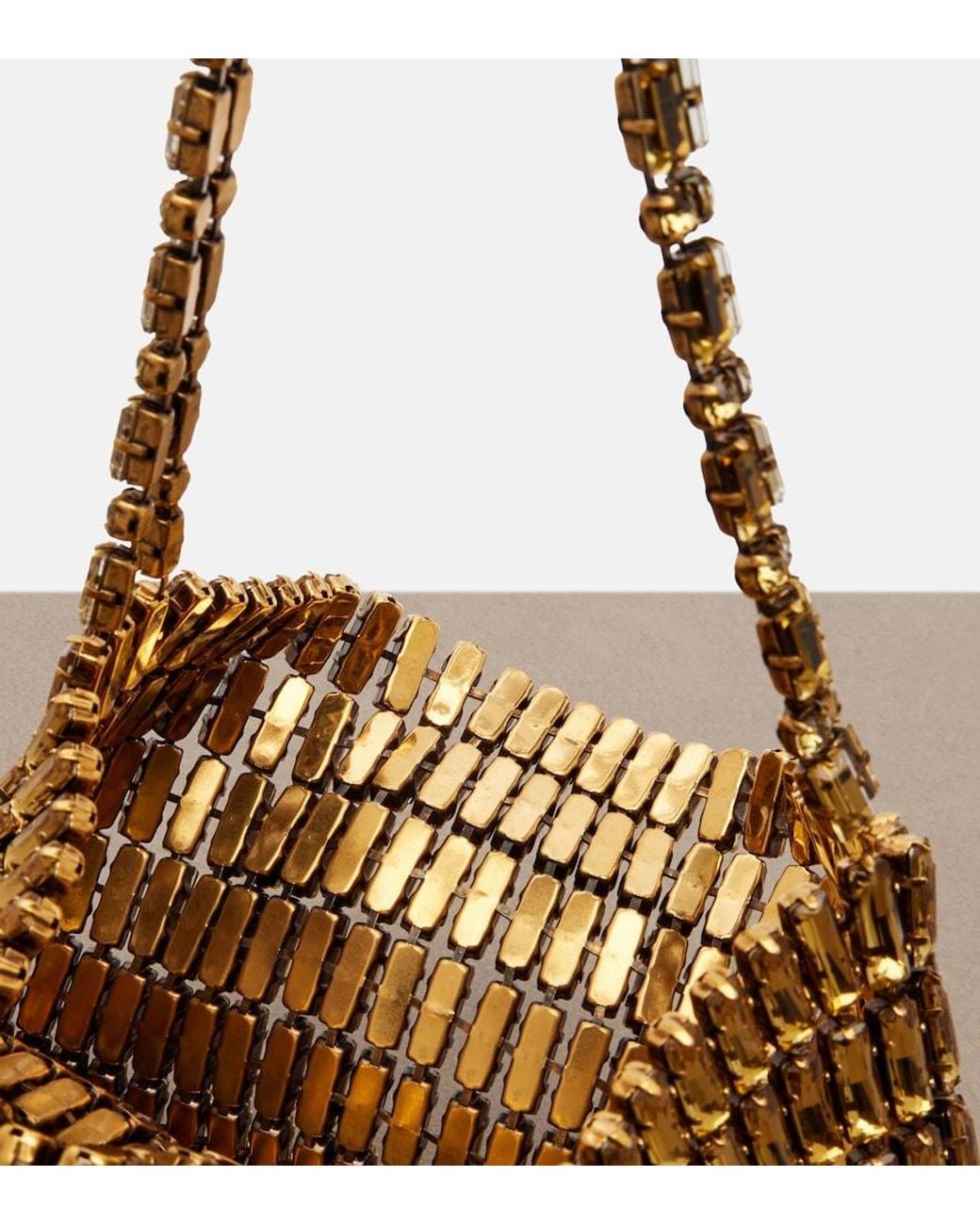 Saint Laurent Metallic Evening Embellished Shoulder Bag