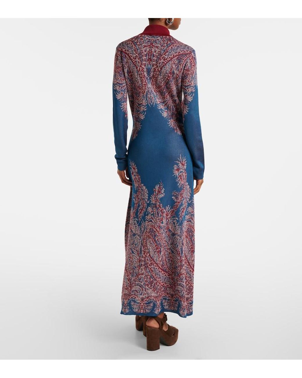 Etro Purple Paisley Jersey Shirtdress