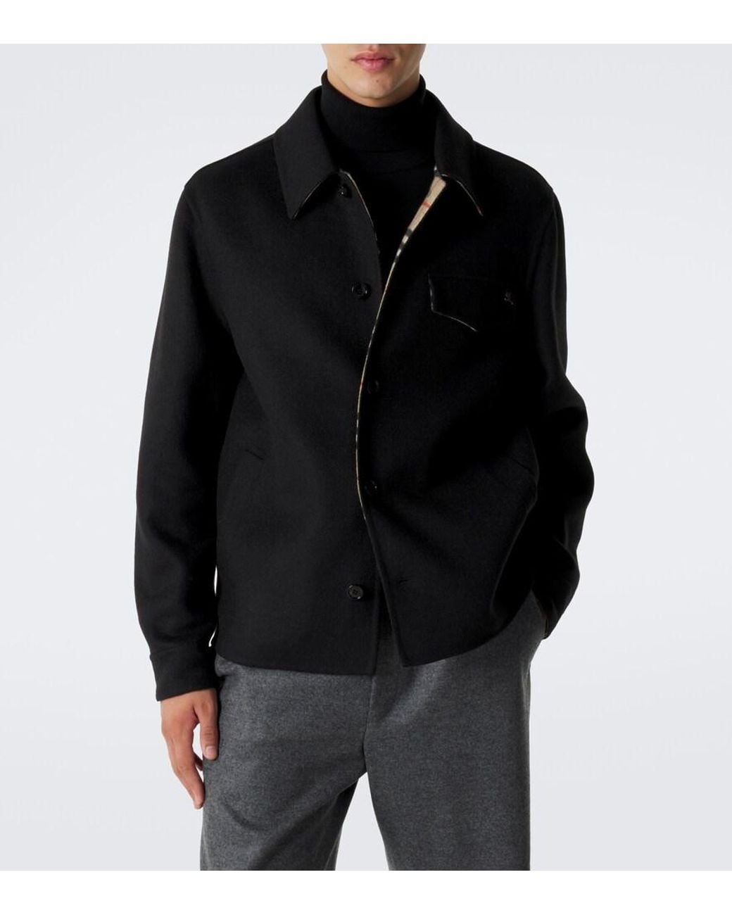 Burberry Black Wool Jacket for men