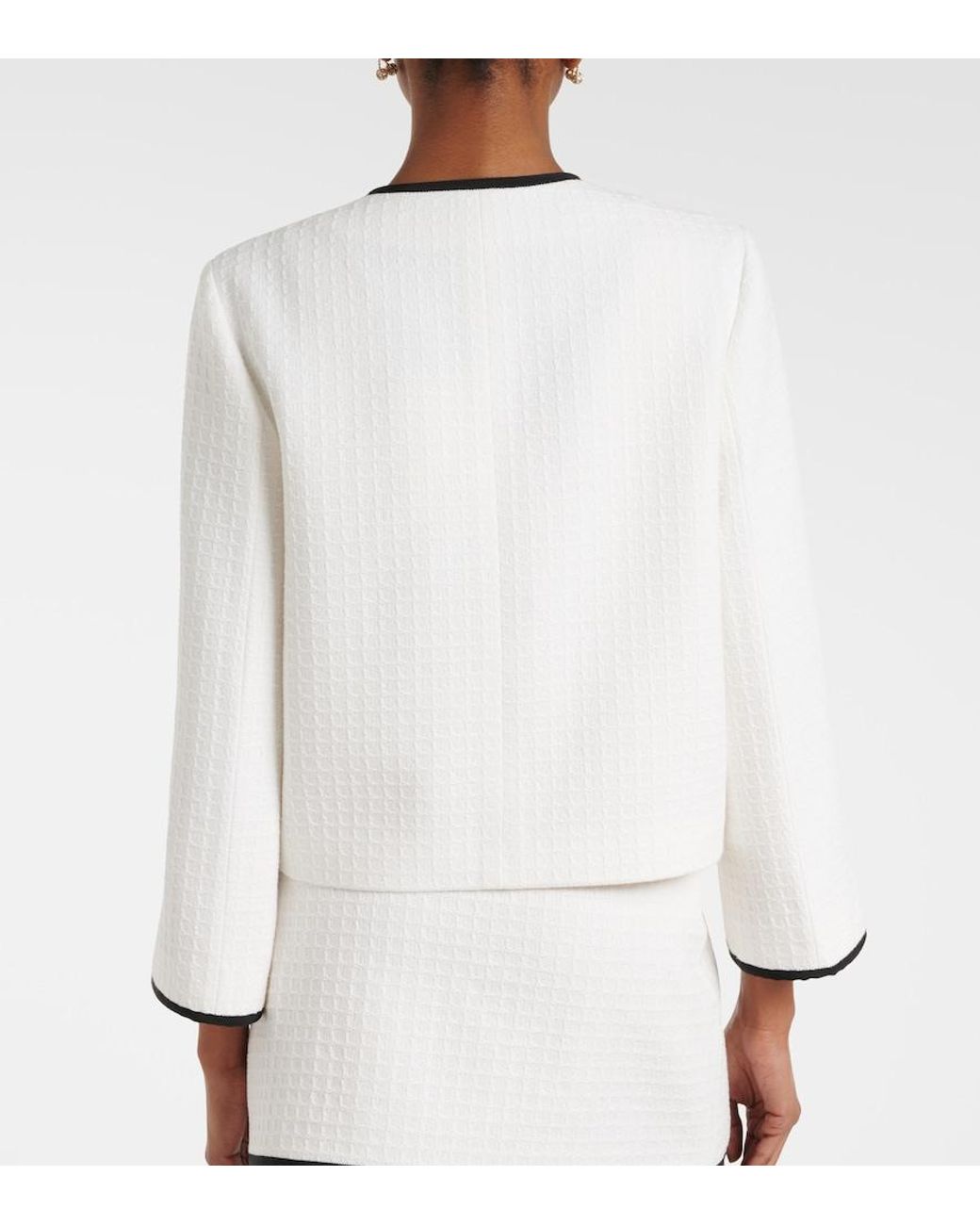 Valentino Garavani White Cotton Tweed Jacket