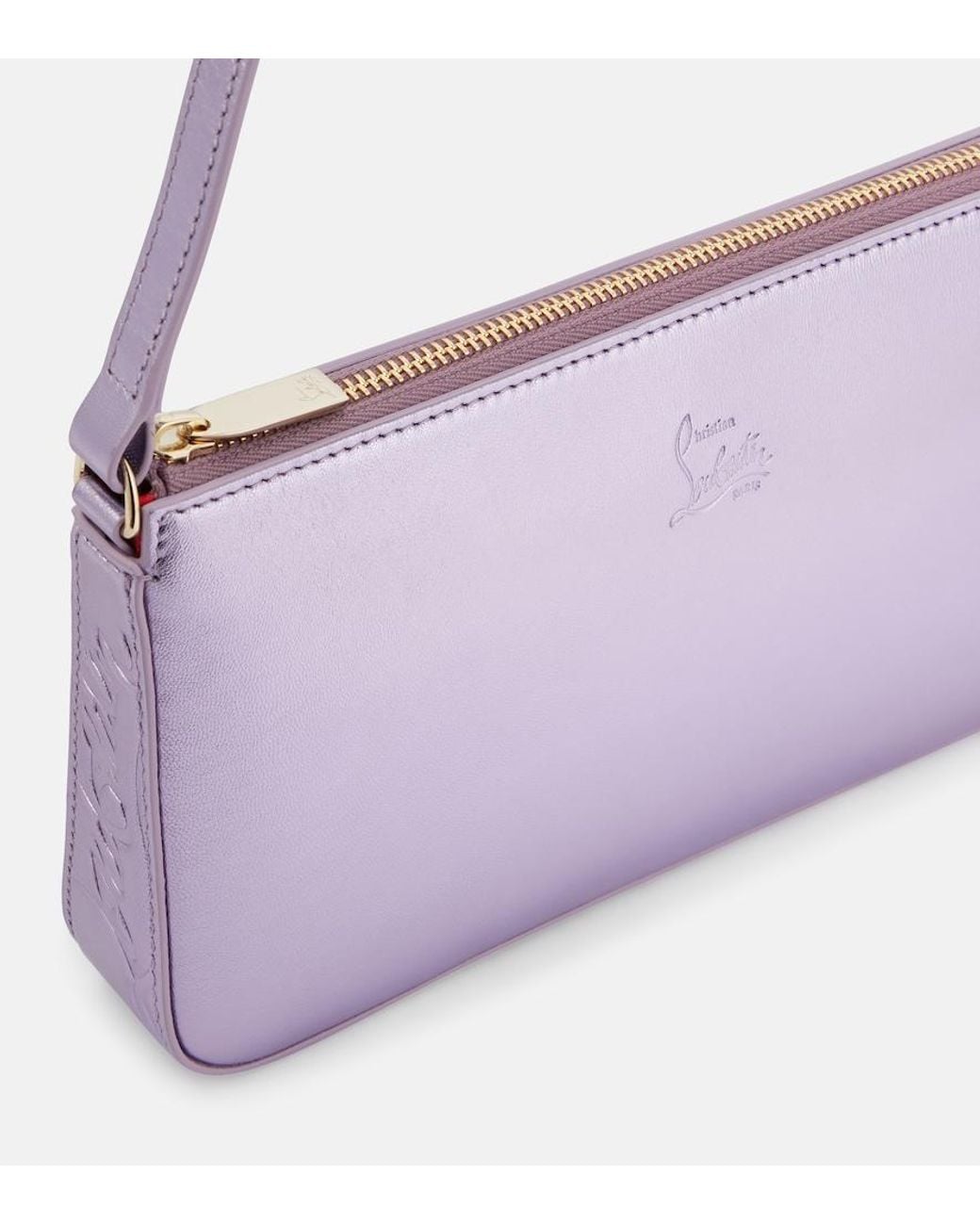Christian Louboutin Purple Loubila Metallic Leather Shoulder Bag