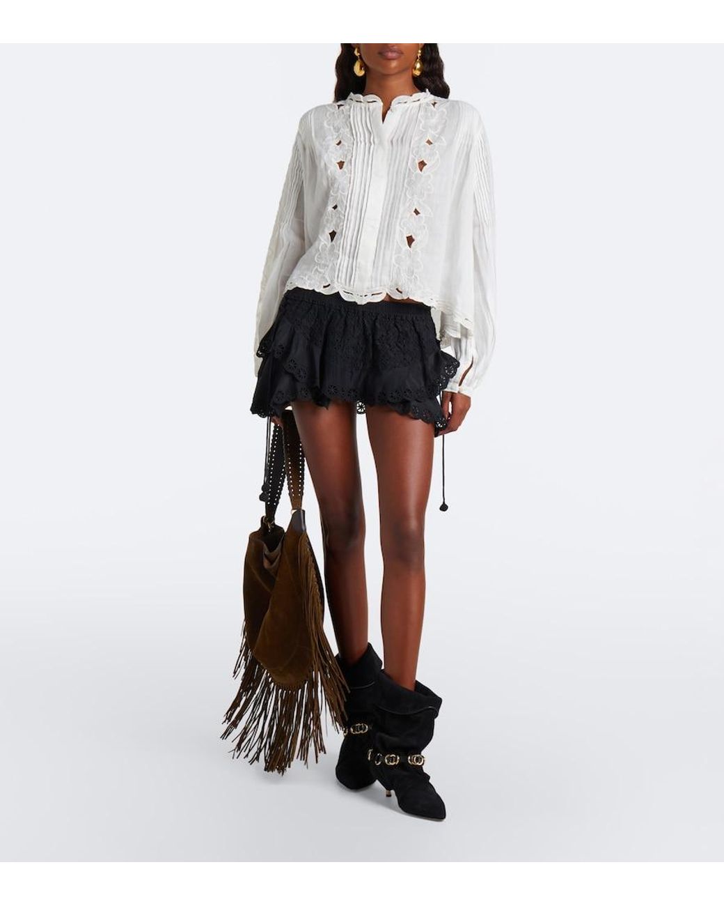 Isabel Marant White Rubra Broderie Anglaise Ramie Blouse