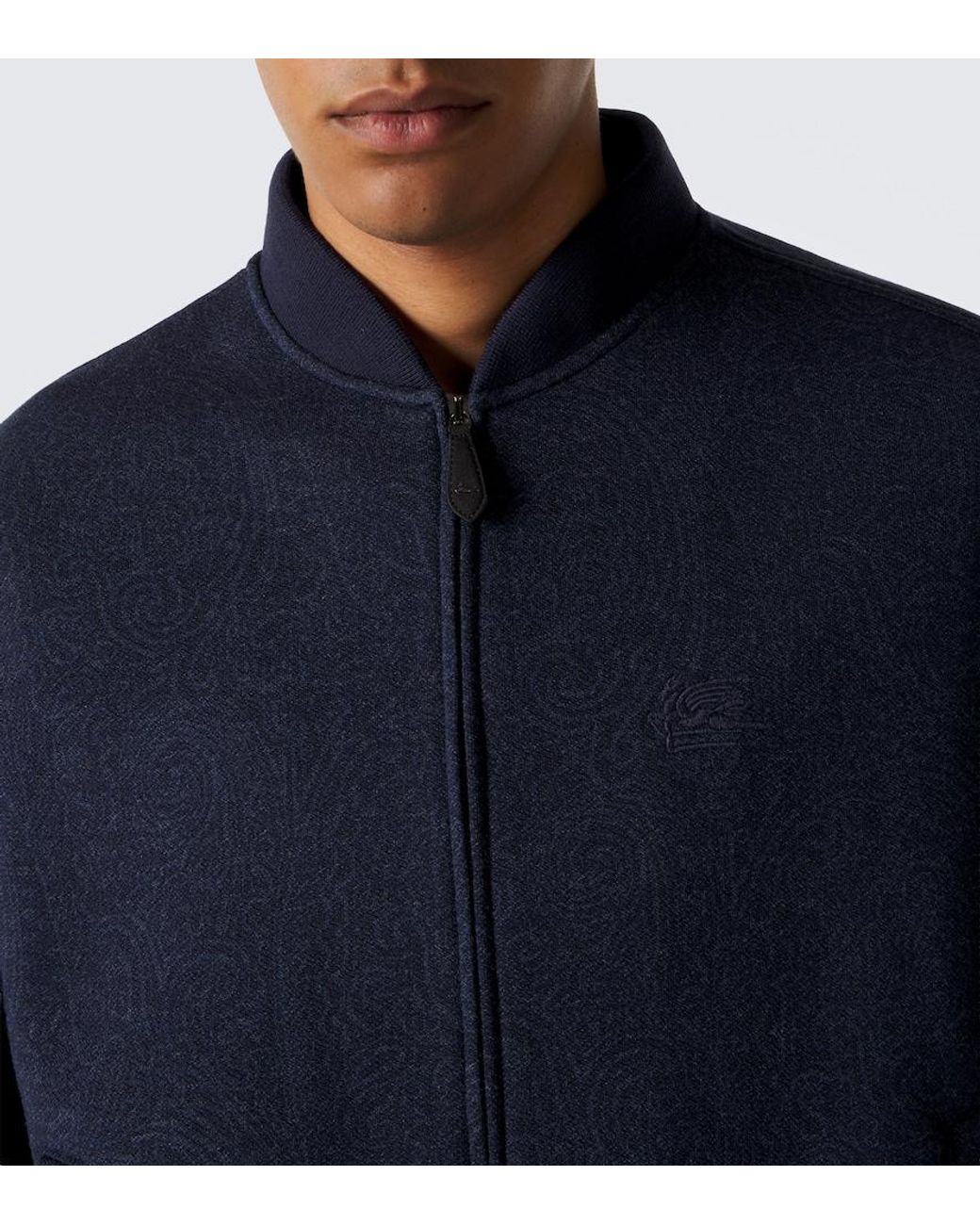 Etro Blue Paisley Bomber Jacket for men
