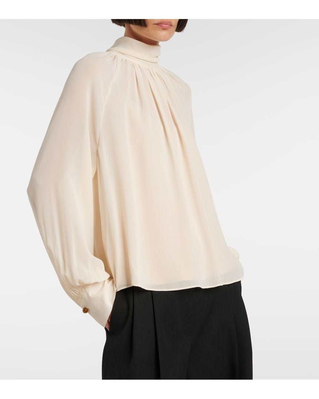 Vince Natural Chiffon Blouse