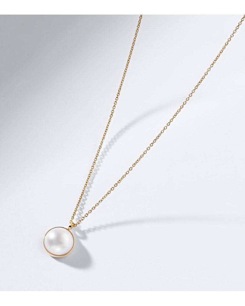 Sophie Bille Brahe White Luce Simple 14Kt Necklace With Freshwater Pearl
