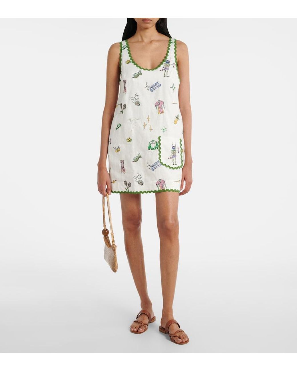 ALÉMAIS White Play Embroidered Mini Dress