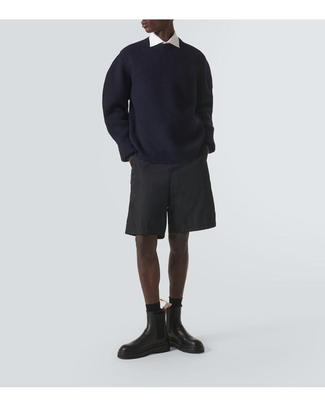 Jil Sander Blue Wool Sweater for men