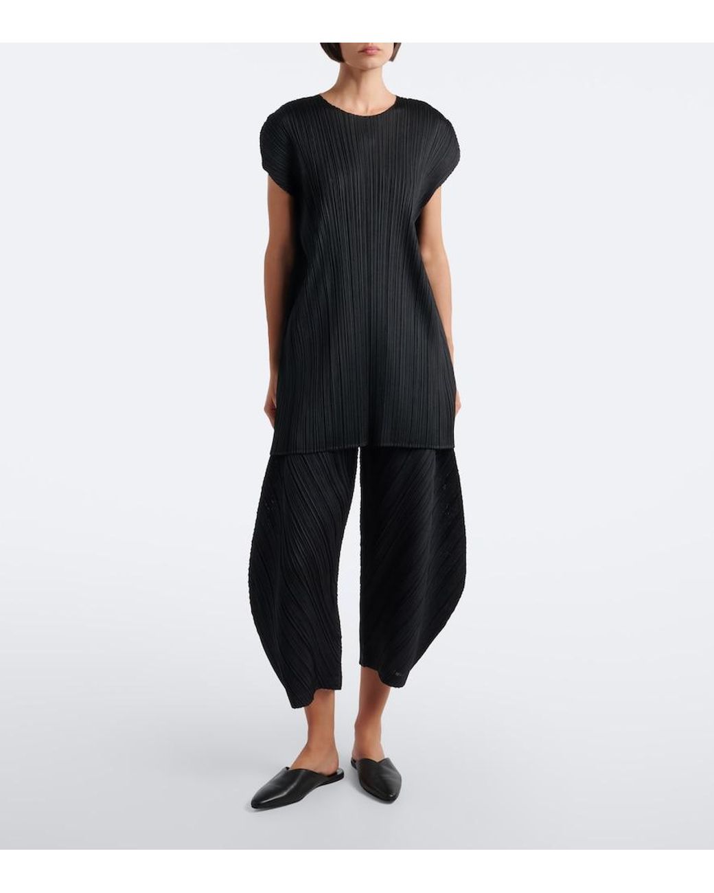 Pleats Please Issey Miyake Black Monthly Colors: July Pleated Dress