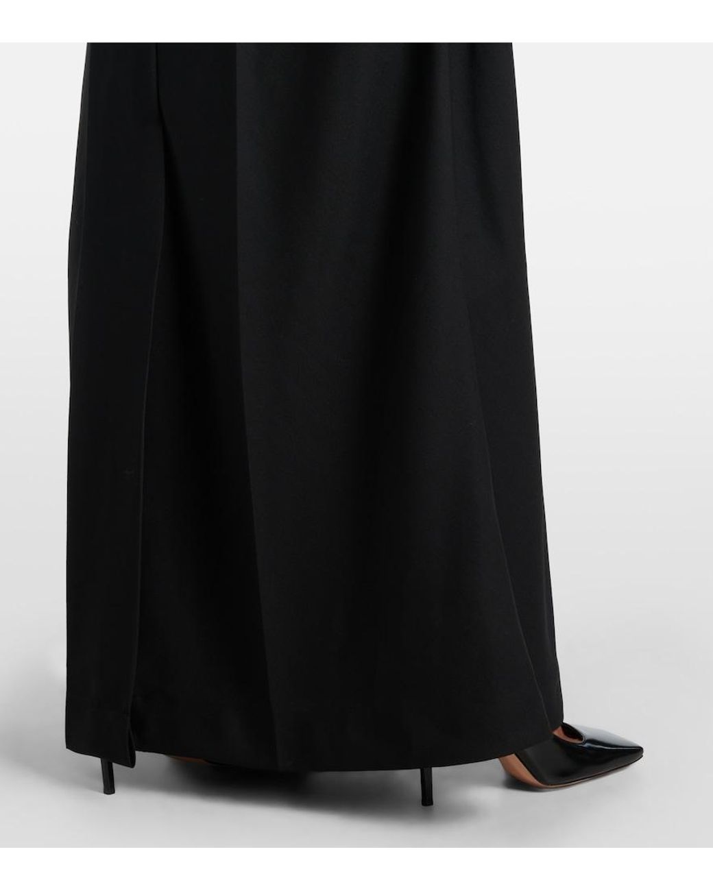 Plan C Black Wool Maxi Skirt