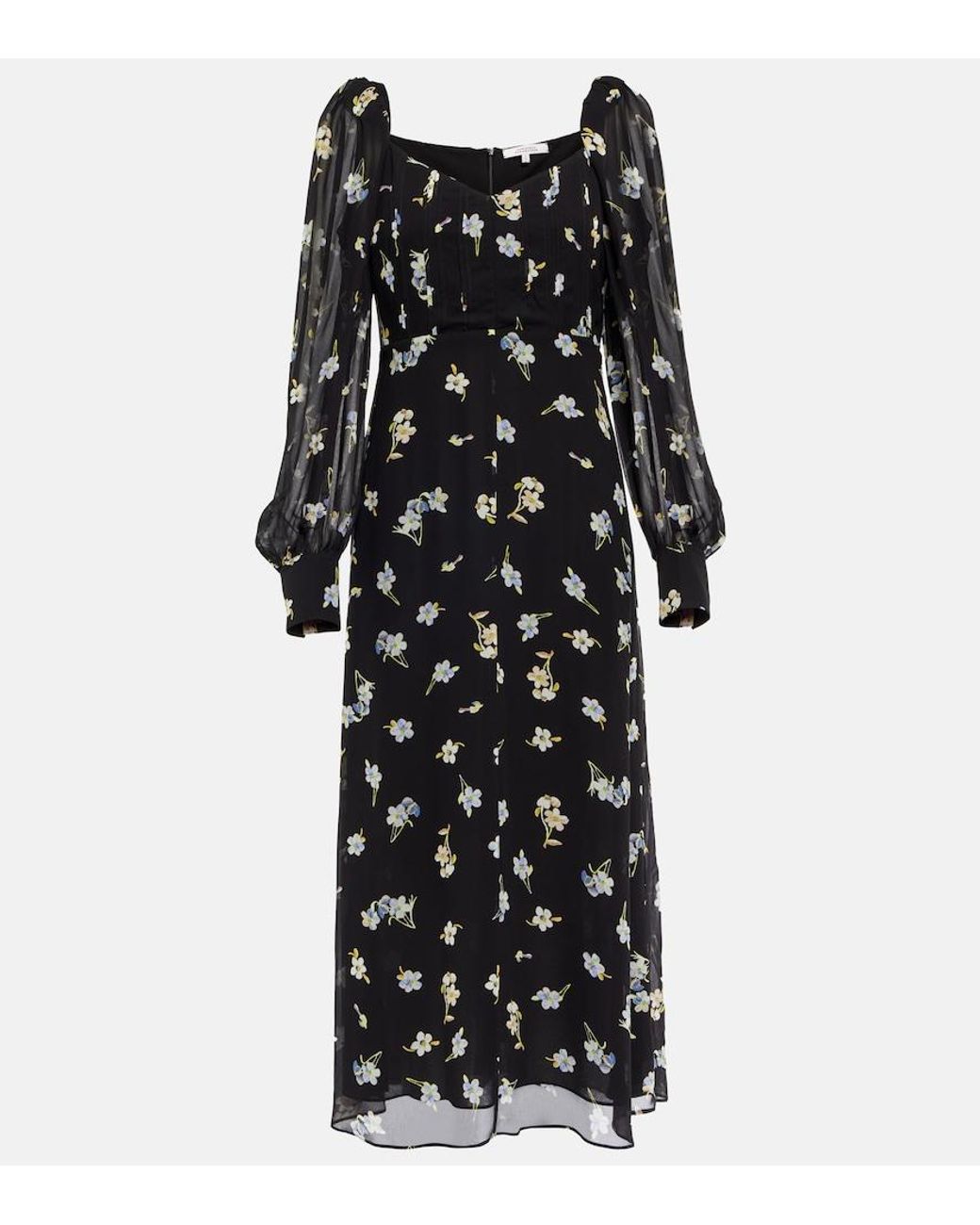 Dorothee Schumacher Black Midnight Blossom Midi Dress