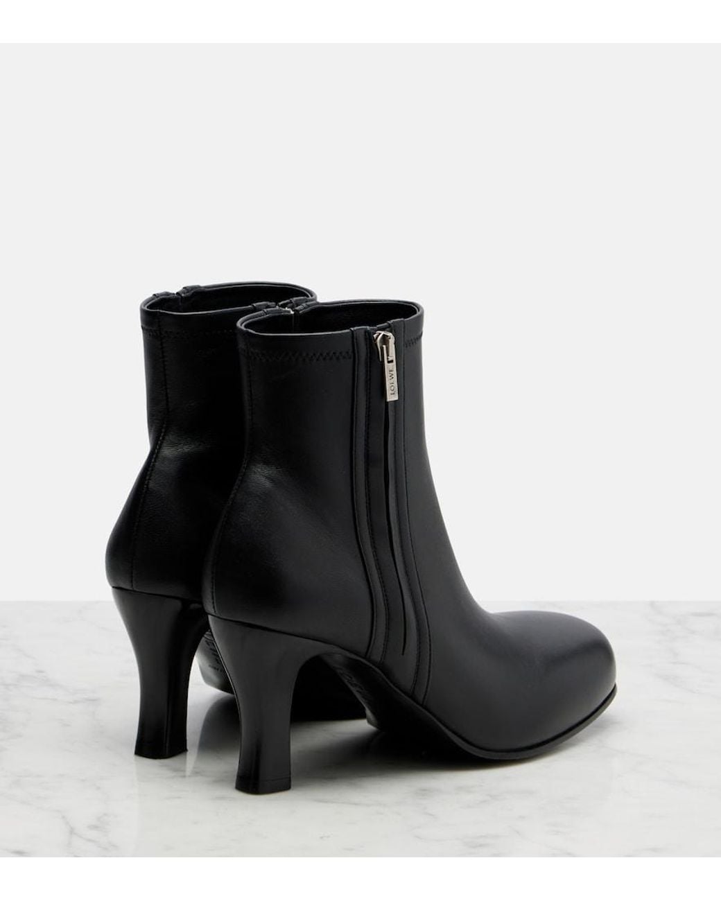 Loewe Black Bobine 90 Leather Ankle Boots