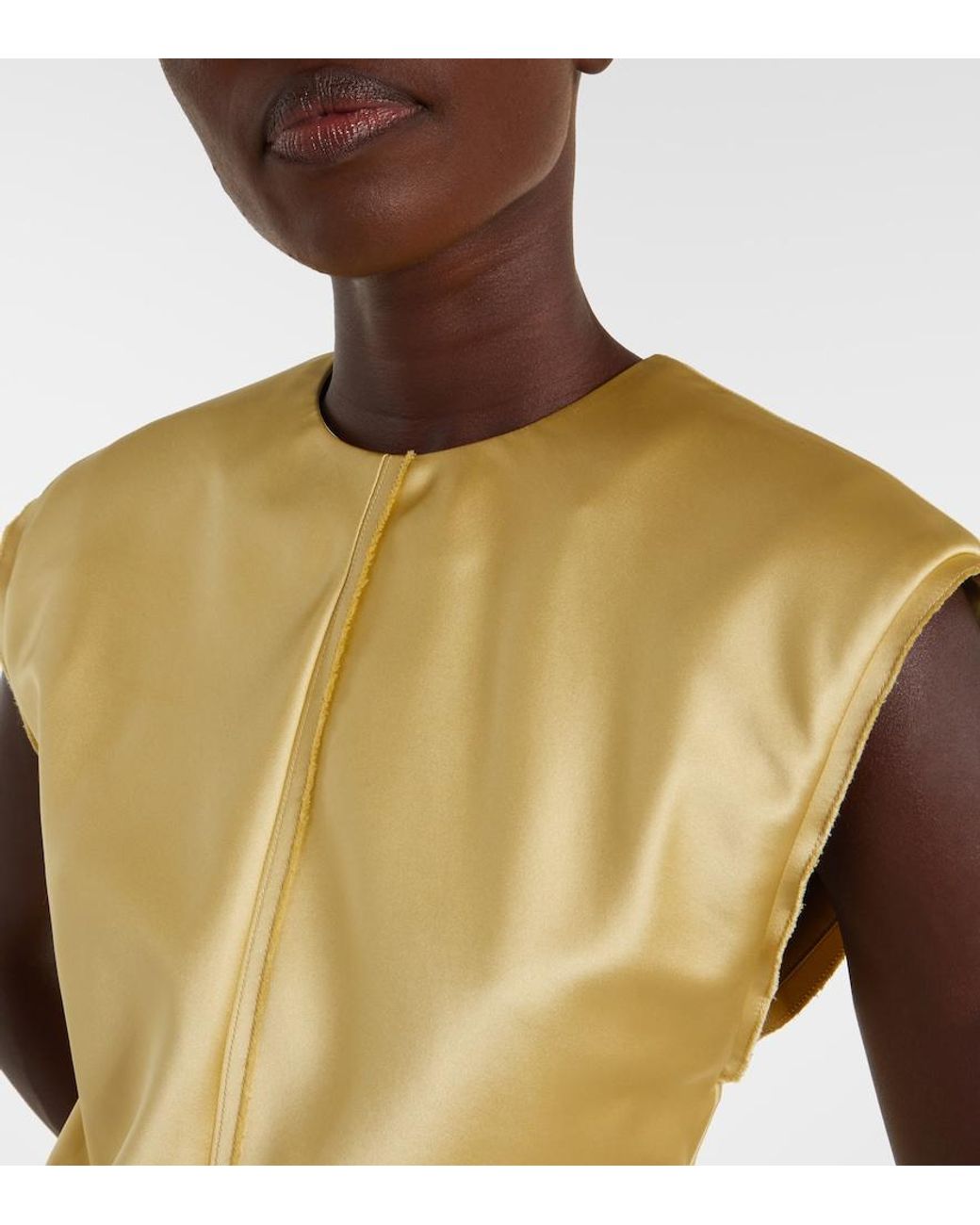 Top En Satin AMI en coloris Metallic