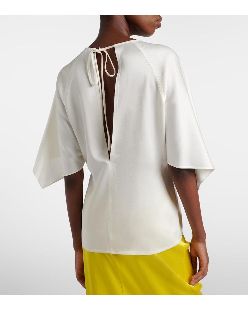 Stella McCartney White Open-Back Satin Top
