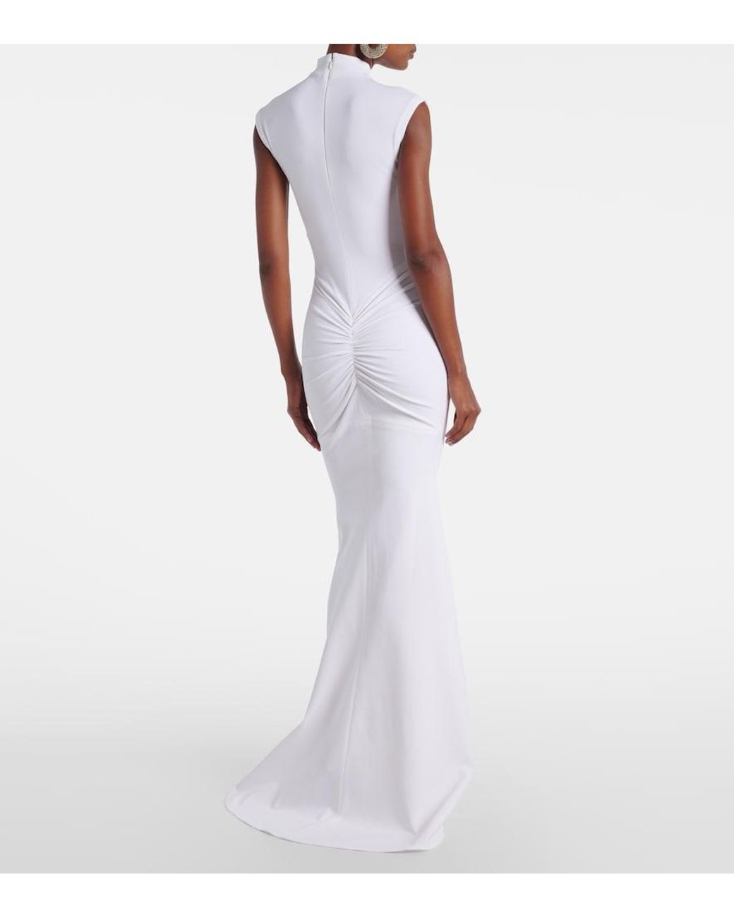 Jacquemus White Alba Crepe Jersey Maxi Dress