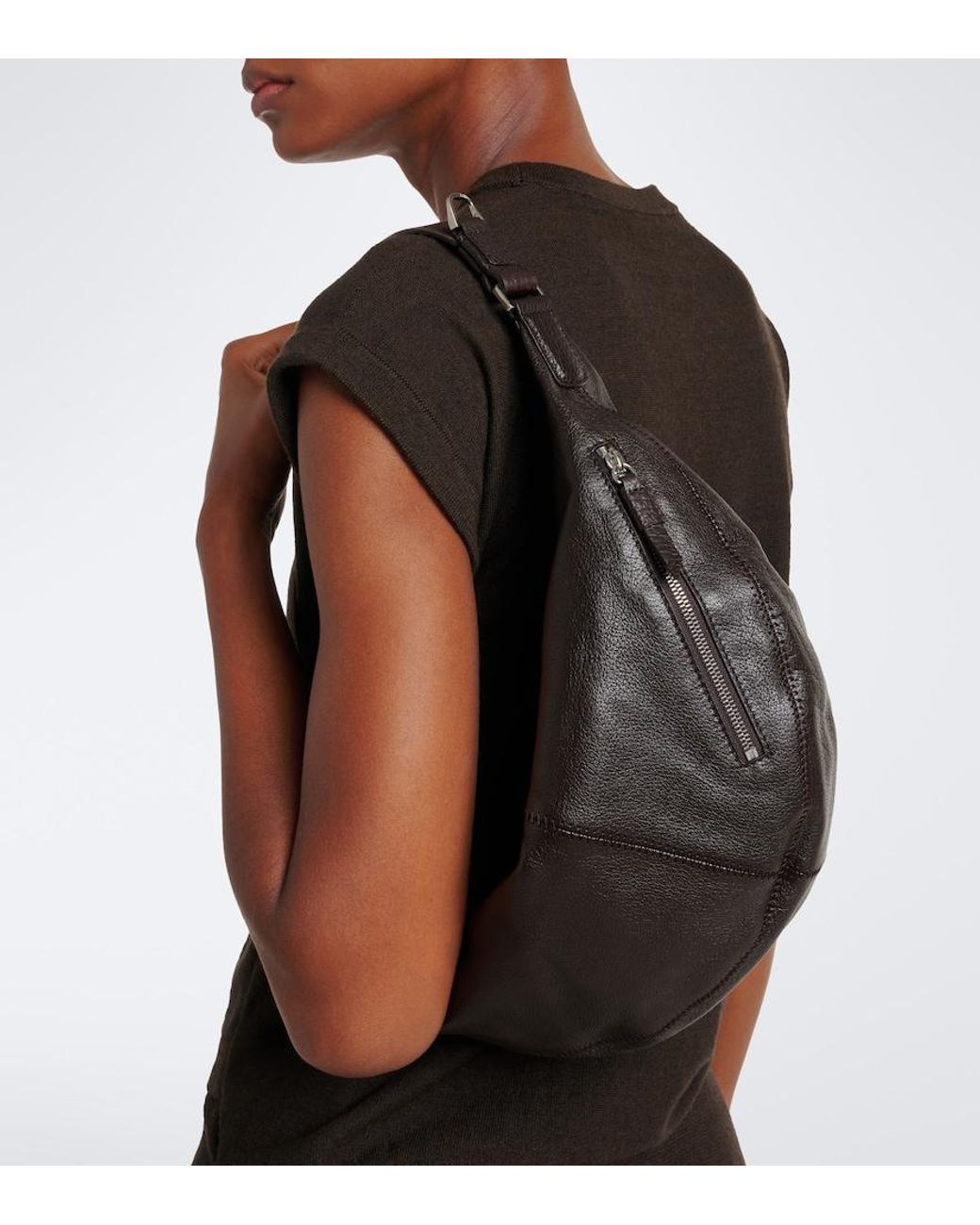 Lemaire Black Quiver Mini Leather Top-Handle Bag