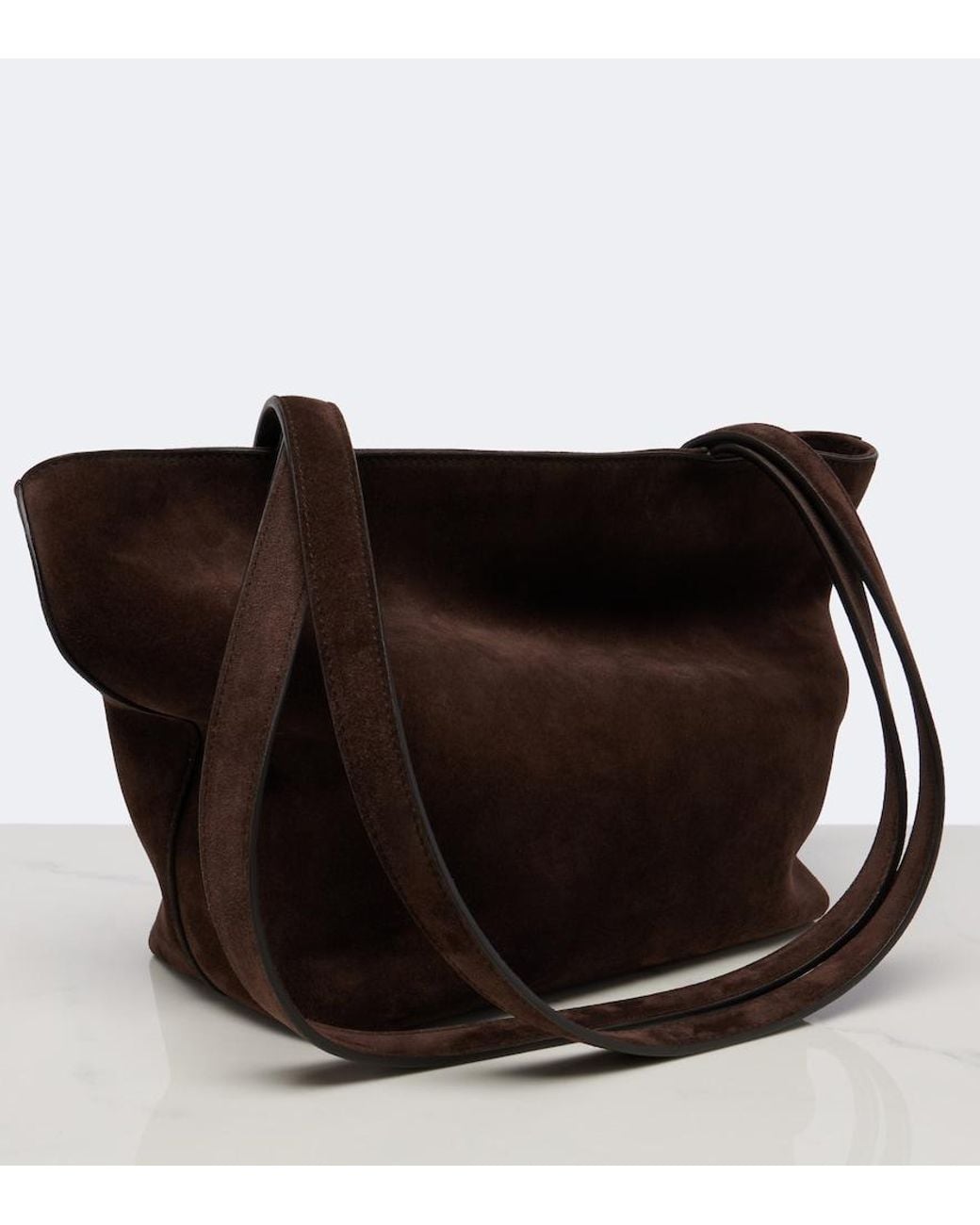 The Row Brown Parker Medium Suede Tote Bag