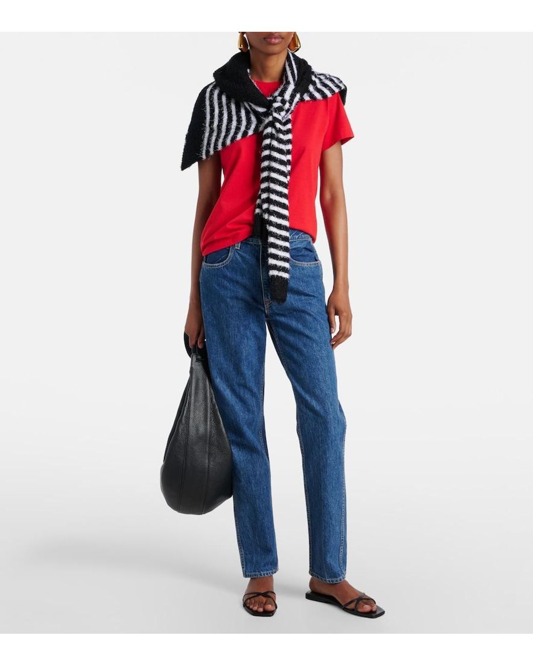 SLVRLAKE Denim Blue Virginia Slim High-Rise Straight Jeans