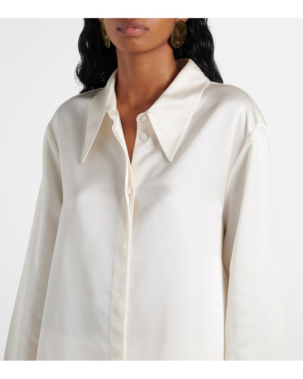 Jil Sander White Satin Shirt